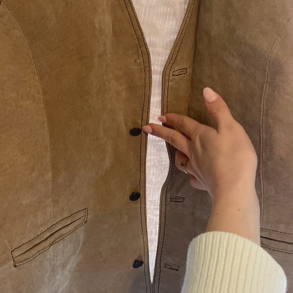 Men’s Suede Vest, Size L - Picture 2 of 4